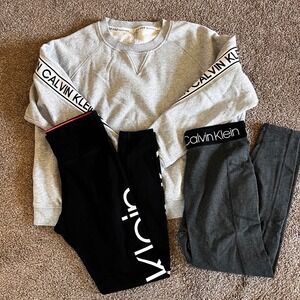 Calvin Klein Performance Women's‎ Sweatshirt Pullover and Legggings Lot